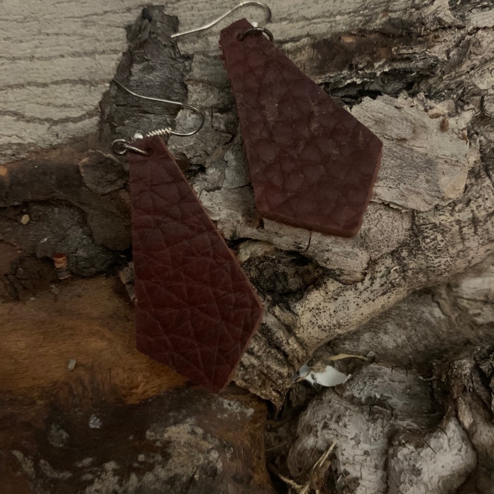 Brown and Silver Handcrafted Earings